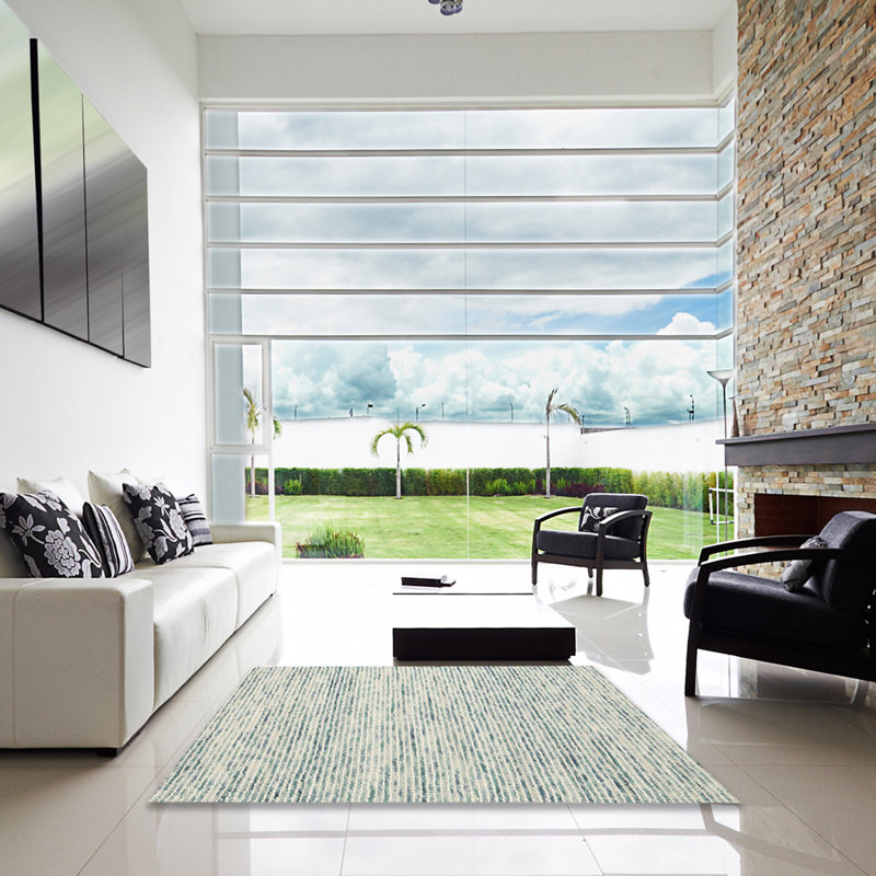 Tapis contemporain gris, Carré 8 pi