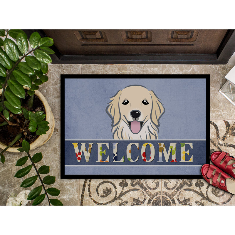 Tapis d'entrée antidérapant Tribbey Golden Retriever, Rectangle 2 pi x 3 pi