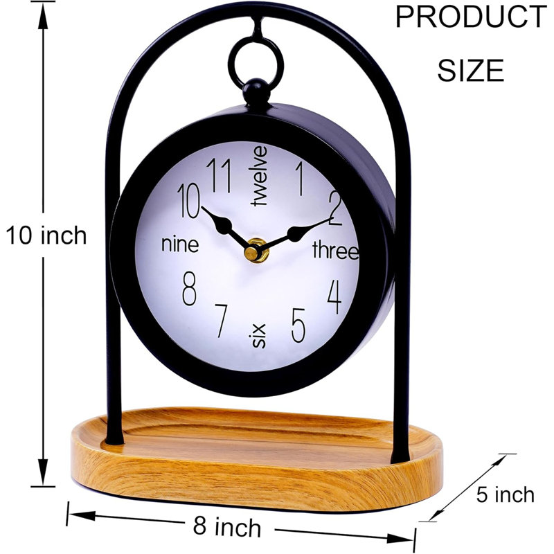 Metal Black Farmhouse Clock