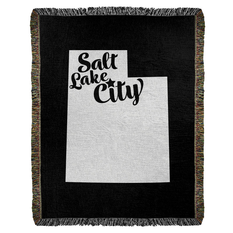 Jeté en coton tissé sel lake city, l 37 po x L 52 po, Noir