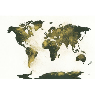 Carte du monde poussière d'or