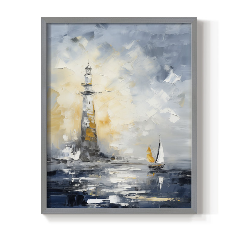 NAUTICAL Series, impression encadrée en bois massif, Gris, H 15 po x l 12 po