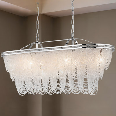 Khennedi 8-Light Crystal Kitchen Island Pendant