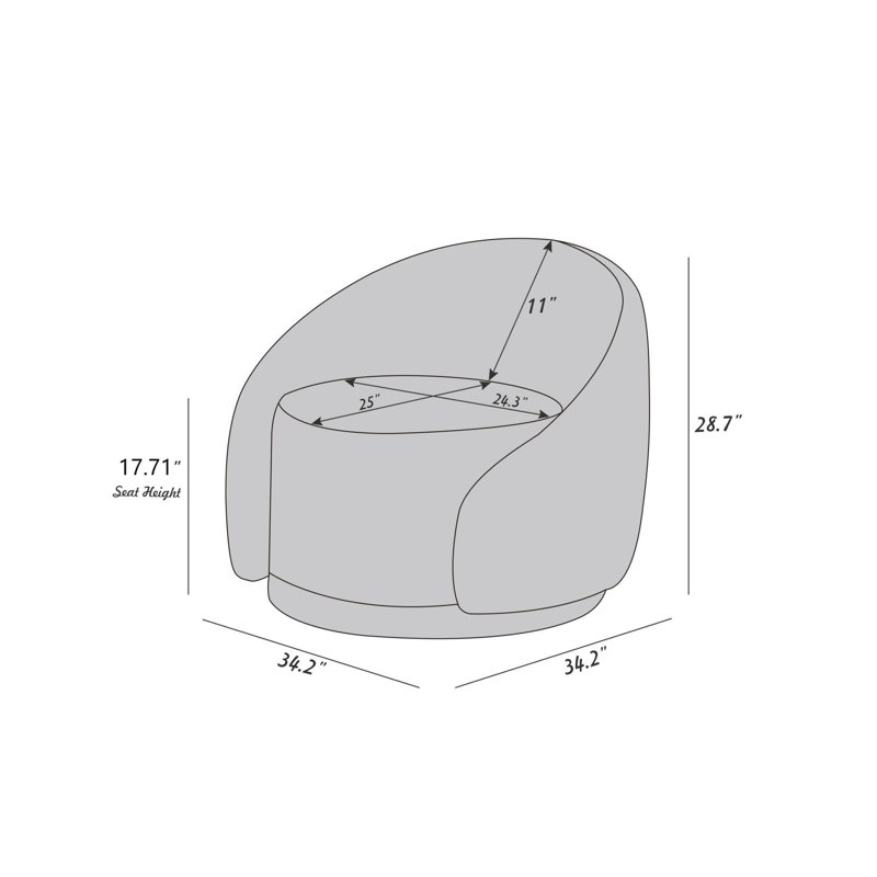 Chaise avec accoudoirs pivotante d'appoint 34,2 po Auxvasse (ensemble de 2), Polyester brun clair