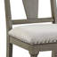 Chaise d'appoint en lin beige et chêne vieilli, ensemble de 2