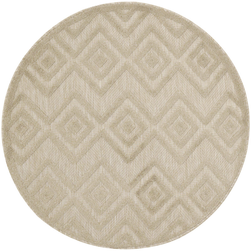 Klowie Geometric Indoor/Outdoor Area Rug, Round 4'