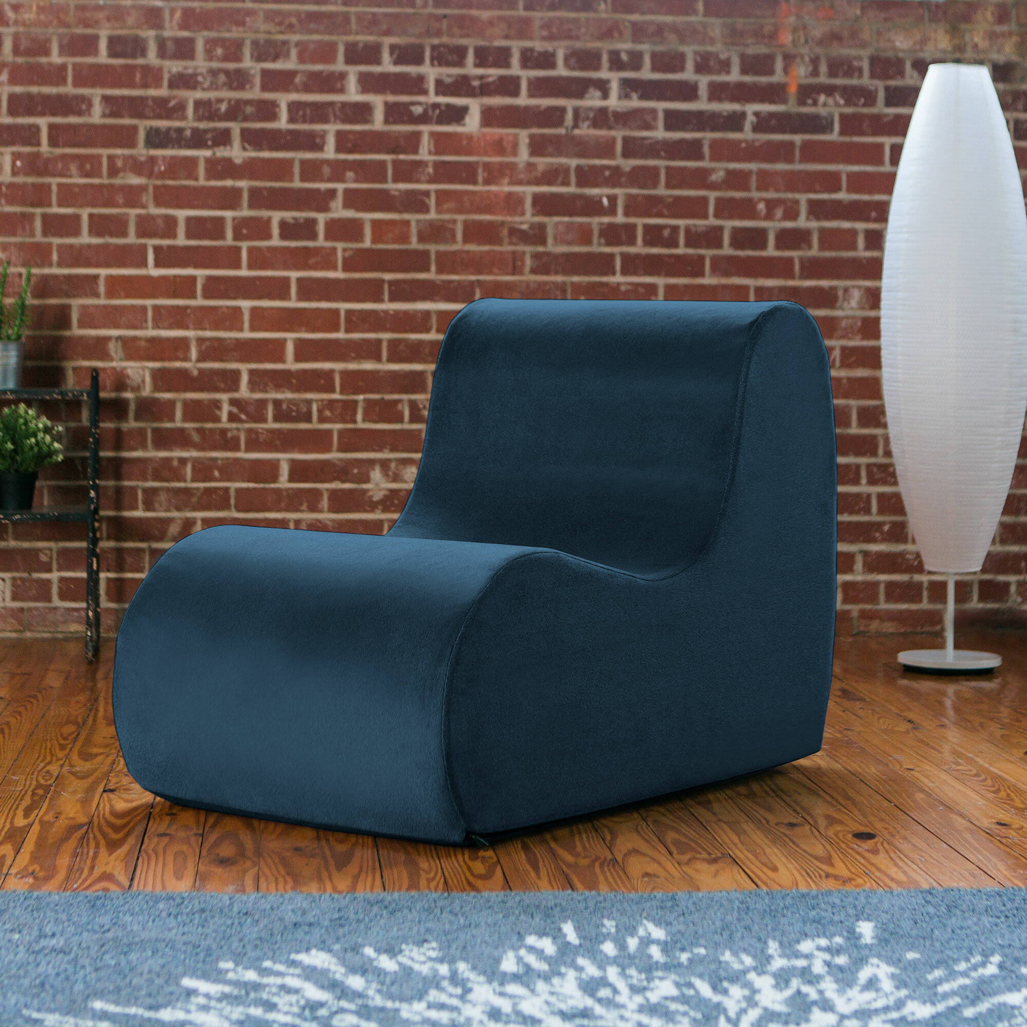 Jaxx Midtown Large Classroom Soft Foam Chair - Premium Vinyl Cover, Charcoal