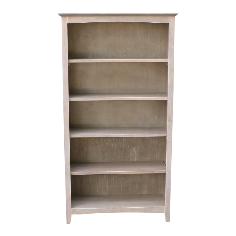 Aspatria Bookcase, (5 Shelves) 60" H x 32" W x 12" D, Washed Gray Taupe