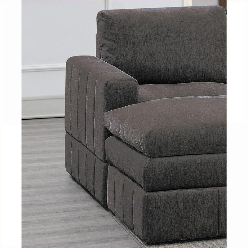 Canapé modulaire modulaire à un accoudoir, mobilier de salon contemporain en suède de vison | Tissu | Standard