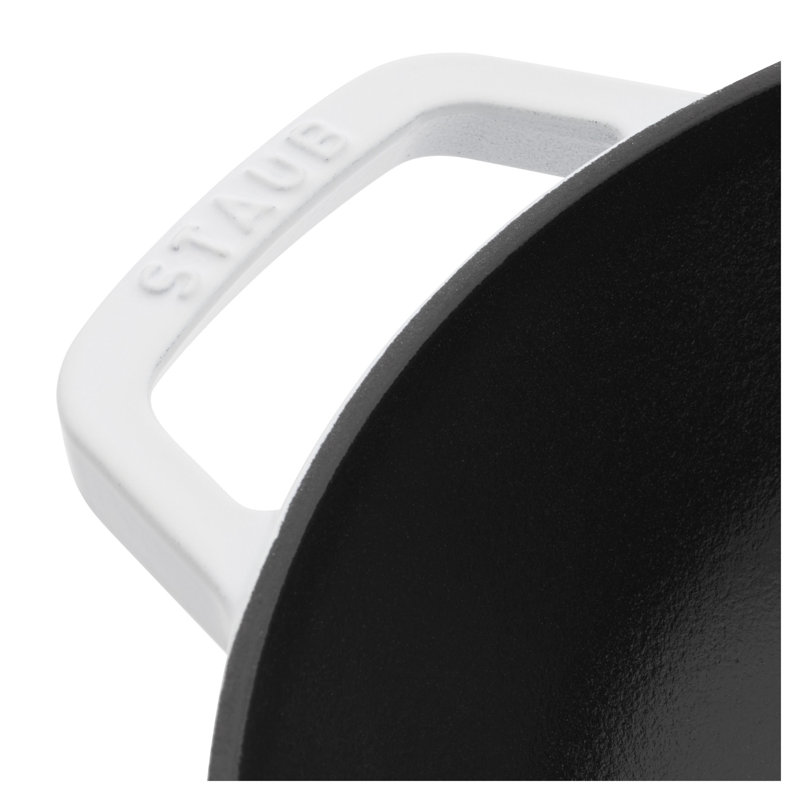 Wok en fonte avec couvercle Staub, Blanc