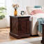 Table de bout de salon en chêne rustique avec poignée en métal et table de rangement en chêne, tablette réglable pour la chambre à coucher
