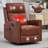 Leather Swivel Manual Recliner Chair with Heat Massage-1798033204