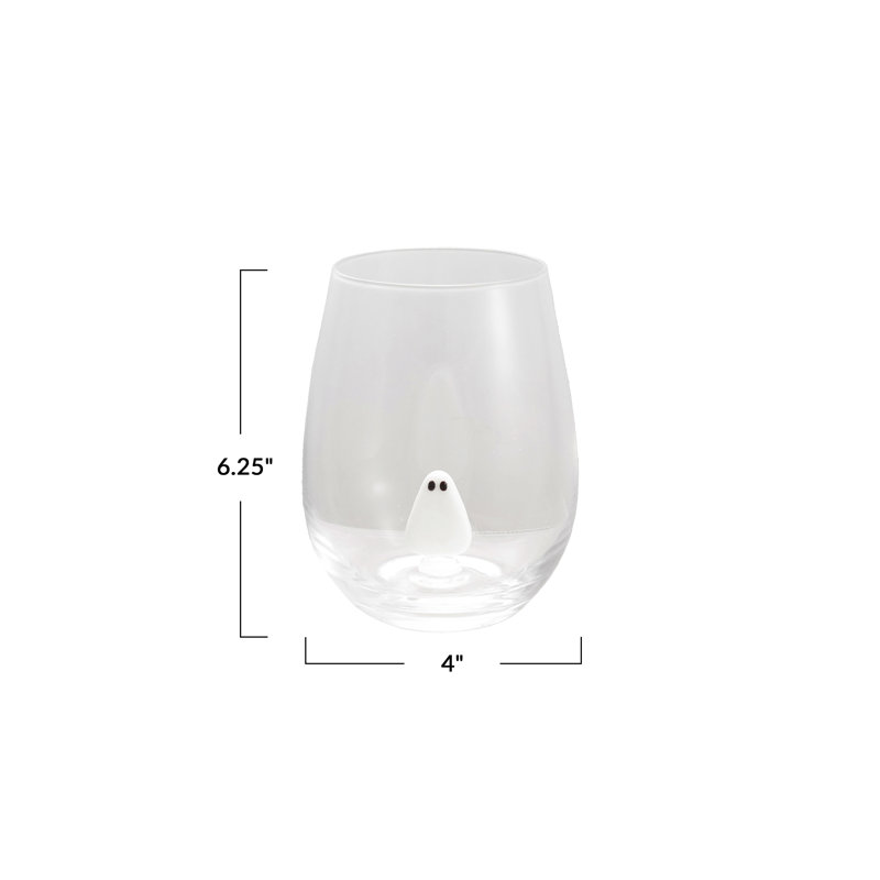 Stemless Wine Glass With Hand-Blown Ghost Inside