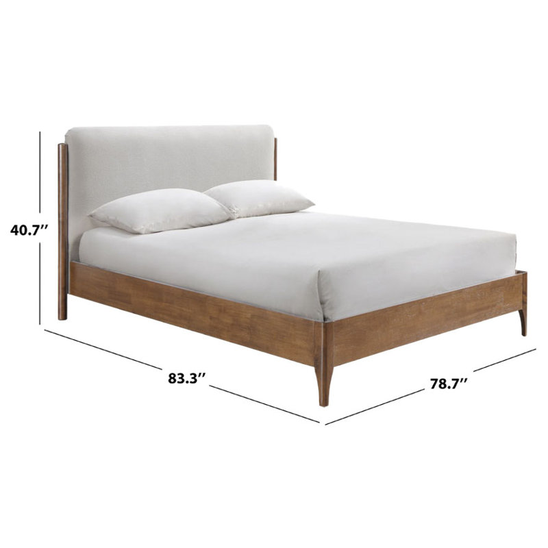 Solacina Wood Frame Bed, RV King, Ivory/Natural