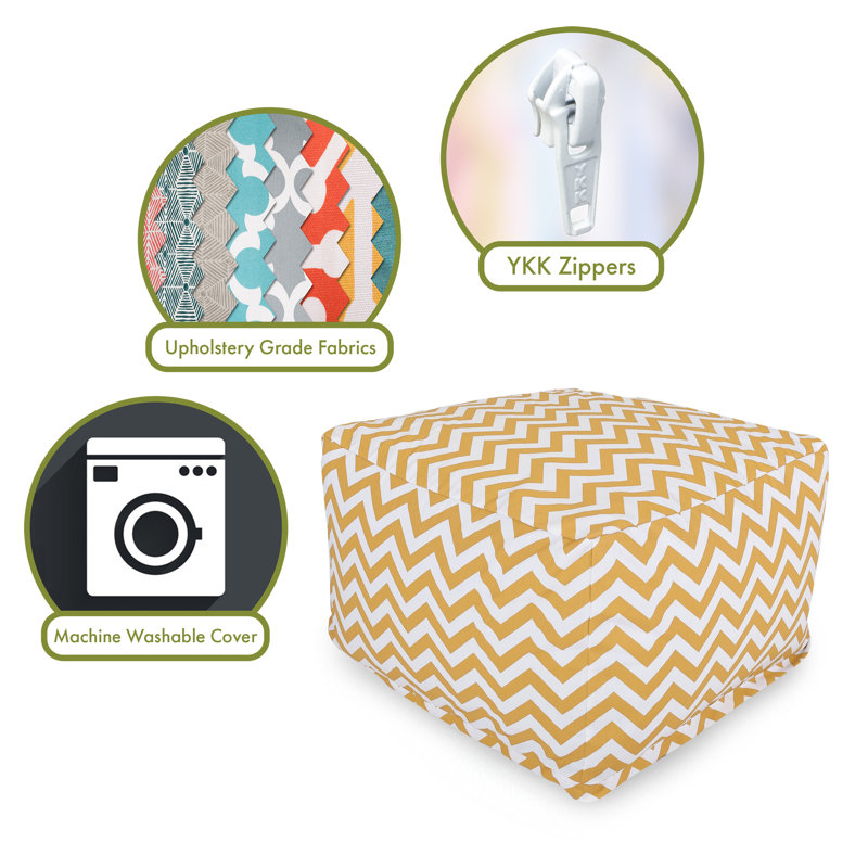 Glanville Upholstered Pouf, Yellow