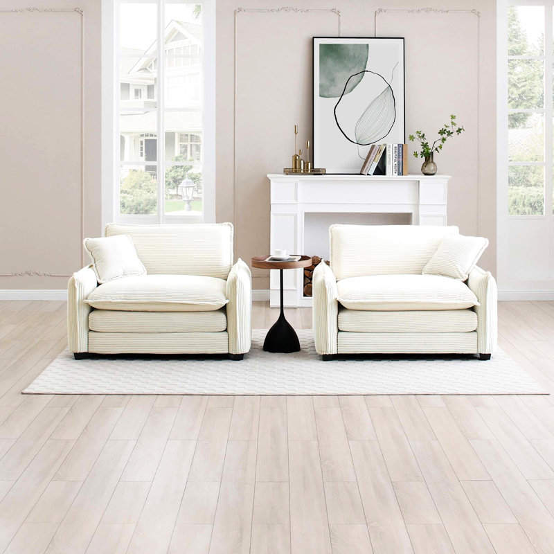 Velours côtelé beige profond, offrant une expérience d'assise luxueuse combinant confort et style pour votre maison