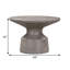 Table basse à piédestal rond de 24 po en béton gris Anterrion