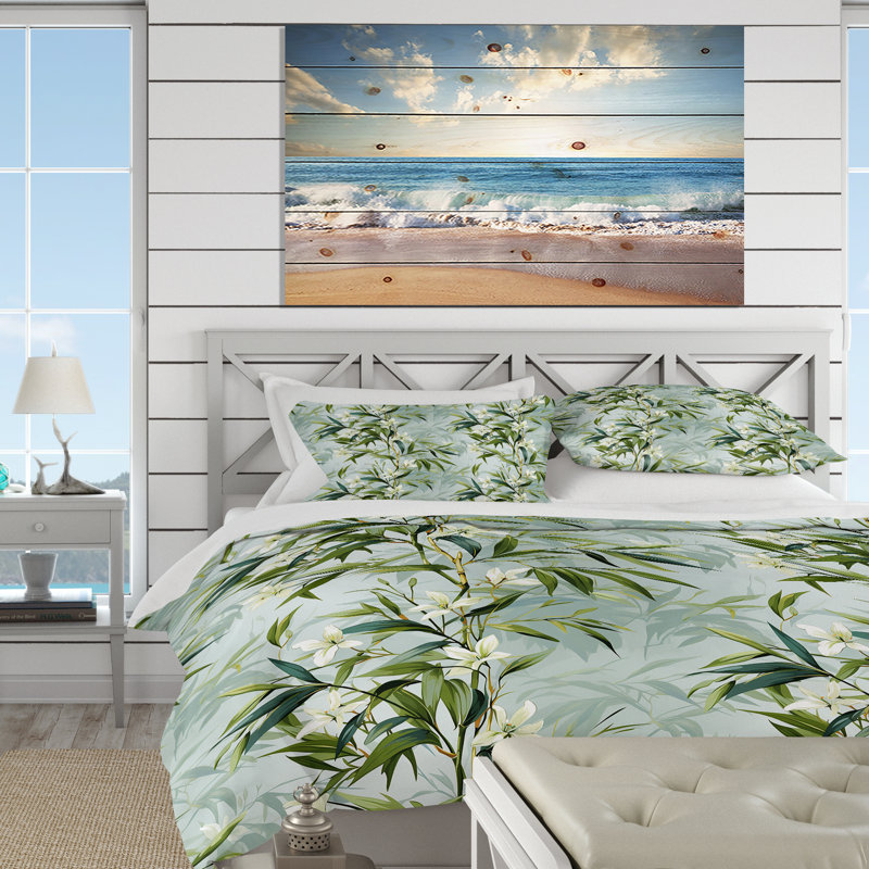 Ensemble de housse de couette Tropical Zen Bamboo I - Tropical, Housse de couette simple + 1 taie décorative stan