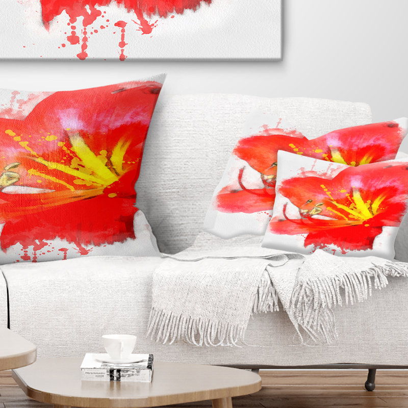 Coussin lombaire d’art floral brillant lily
