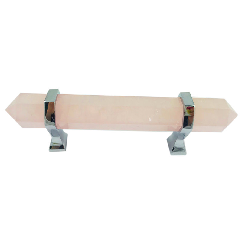Rose Quartz 3" Centre to Centre Bar Pull, Chrome, 4"