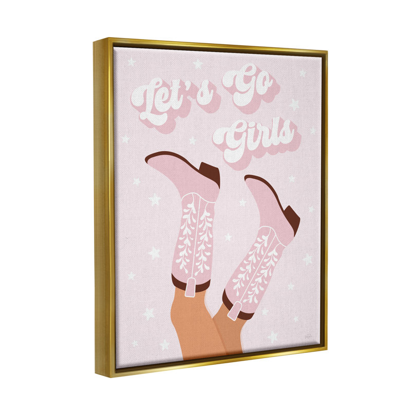 «Let Go Girls Cowgirl», reproduction encadrée sur toile par Natalie Carpentieri, H 31 po x l 25 po x P 1,7 po