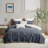 Luxurious Navy 3 Piece Cotton Quilt Set - Anti-microbial King-122941305