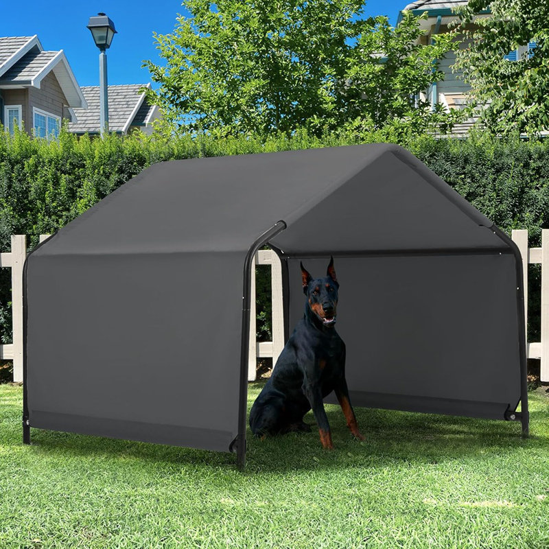 Tente d'extérieur abri pour chien gris foncé pour grands chiens, H 39 po x l 48 po x P 48 po, Gris foncé