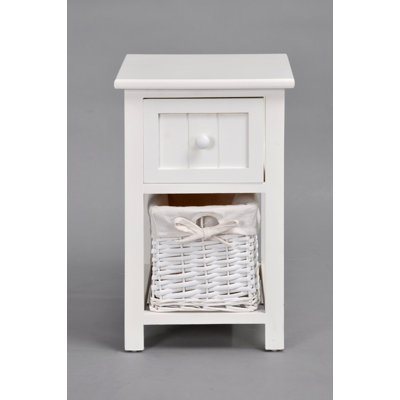 Shea 28cm W Solid + Manufactured Wood Bedside Table