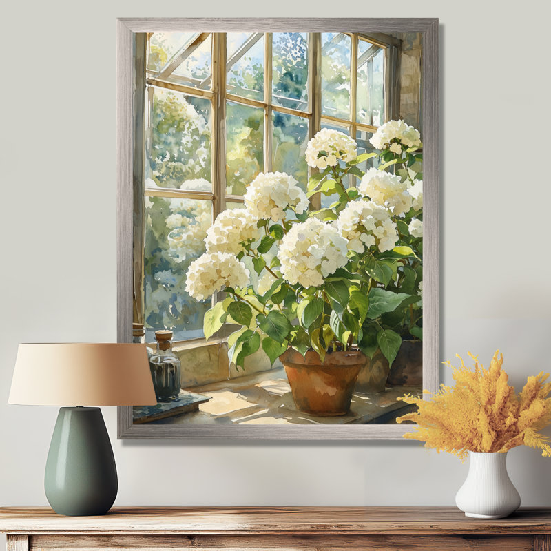 Henrickson - Floral Canvas Art Print, H 32 po x l 16 po, Argent argent, Reproduction encadrée d'une seule photo