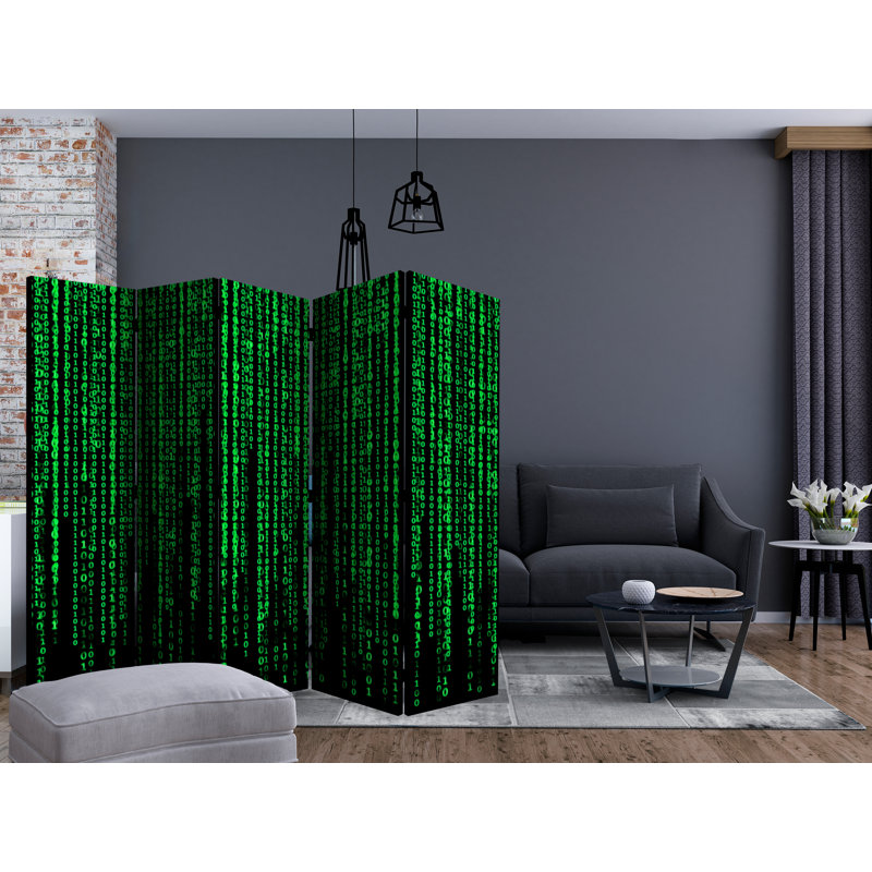 225cm W x 172cm H 5 - Panel Solid Wood Folding Room Divider