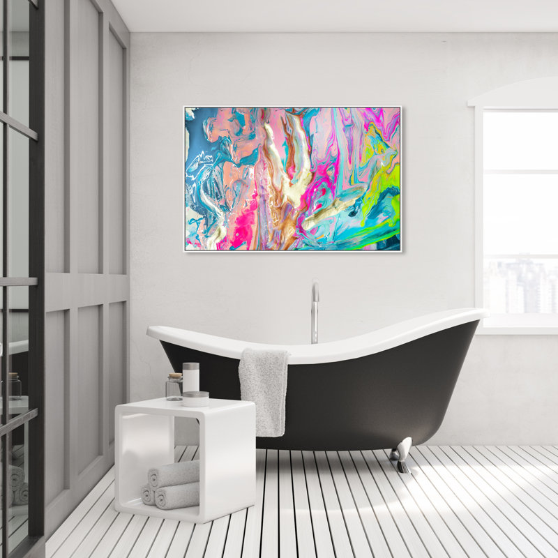 «Abstract Just Like Heaven», reproduction d'art graphique sur toile, H 30 po x l 45 po, Blanc, Toile encadrée