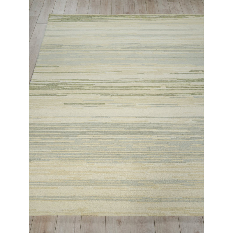 Acacia Hand Tufted New Zealand Wool Green/Ivory Area Rug, 14'X18'