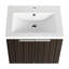 Meuble de salle de bain avec lavabo en résine de 61 cm (24 pouces), meuble à double porte, meuble-lavabo élégant offrant une grande capacité de rangement.