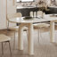 Ensemble de table de salle à manger ovale crème-107552262