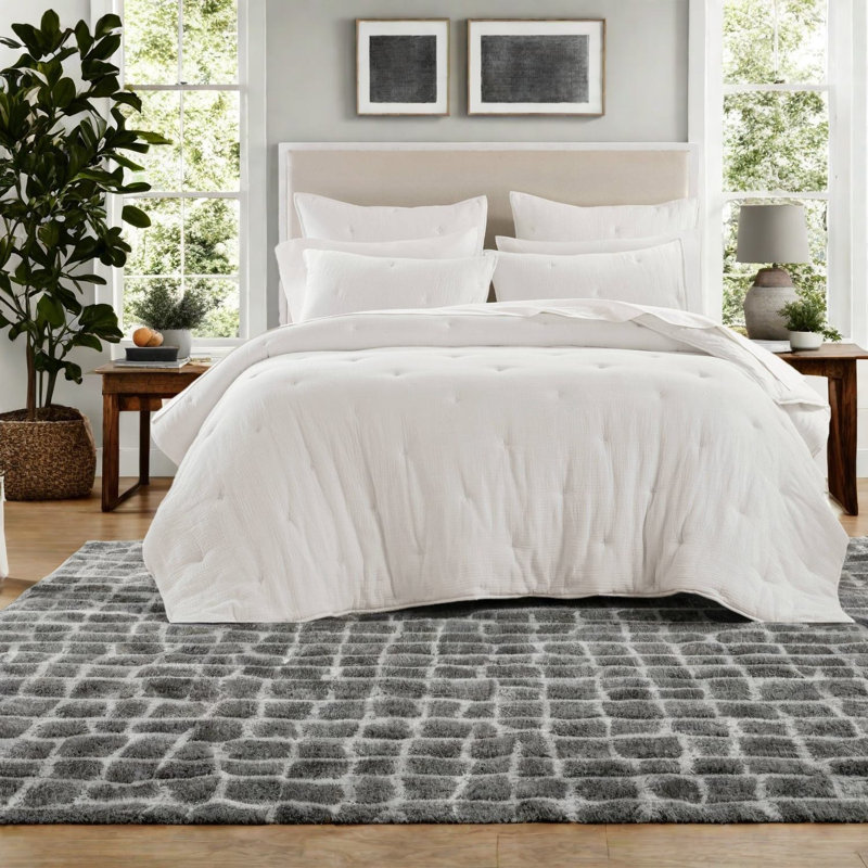 Ensemble de literie en coton blanc de qualité supérieure avec motif brodé