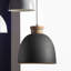 Grand luminaire suspendu en métal noir Frank