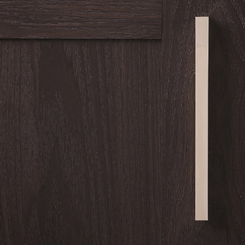 Glossy Nickel Modern Kitchen Cabinet Handles, 5-1/16" 10-Pack