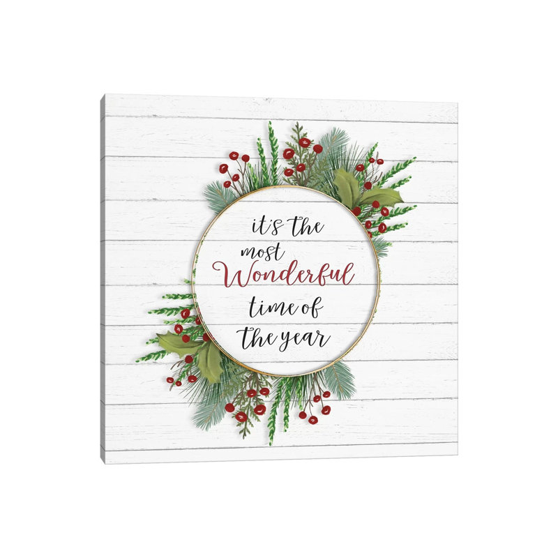 Cozy Christmas Wreath II by Hartworks - Wrapped Canvas Print, 66.04 cm H x 66.04 cm W x 3.175 cm D