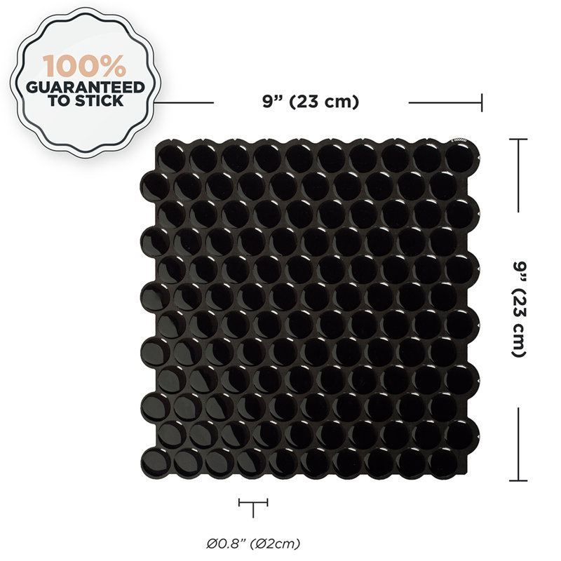 Peel and Stick Gel Backsplash Tile Penny 9'' x 9'' (Set of 4)
