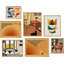 " Collage Mid-Century Abstract Shapes Modern Art Boho Chic For Living Room, Bedroom, Office " 7 - Pieces-92584134