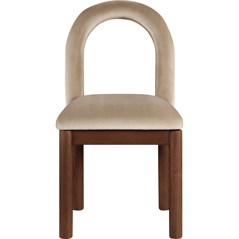 Conrad Macleod Linen Textured Fabric Dining Chair, Beige Velvet, Brown