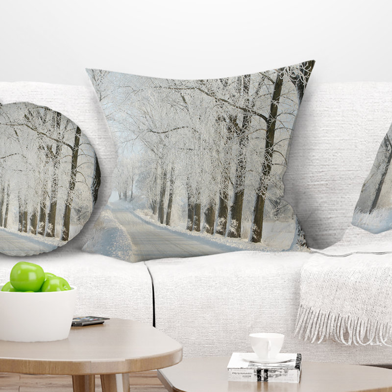 Oreiller en bois dense road, 18 po x 18 po, Coussin décoratif
