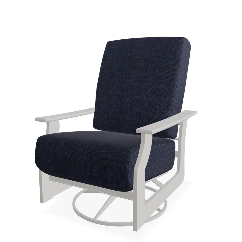 Chaise berçante pivotante en polymère St. Catherine, Spectre indigo Sunbrella®, Neige