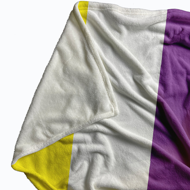 Plain Weave / Muslin Throw Blanket, Full, Yellow/Purple/Black