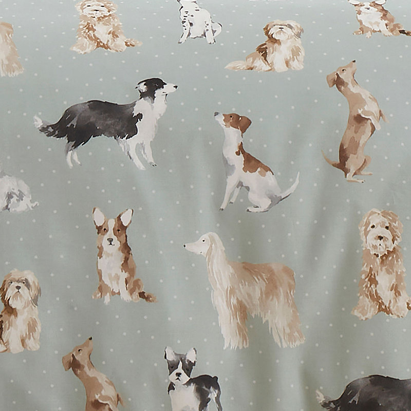 Cute Dogs 52% Polyester (Recycled) 48% Cotton Animal Print Duvet Cover Set with Pillowcases