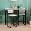 Ensemble de 2 tabourets de bar tissés à la main avec dossier, hauteur de comptoir, tabouret en corde de papier tissé pour la cuisine, la maison et le bureau-1232597891
