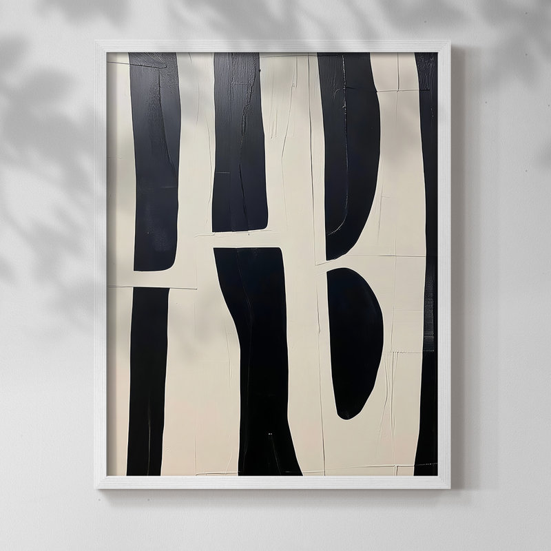 "ABSTRACT Series DCL XXXVI" par J Paul, Blanc / Blanc, H 11 po x l 9 po