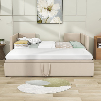 Ayushi Twin Size Upholstered Daybed with Twin Size Trundle