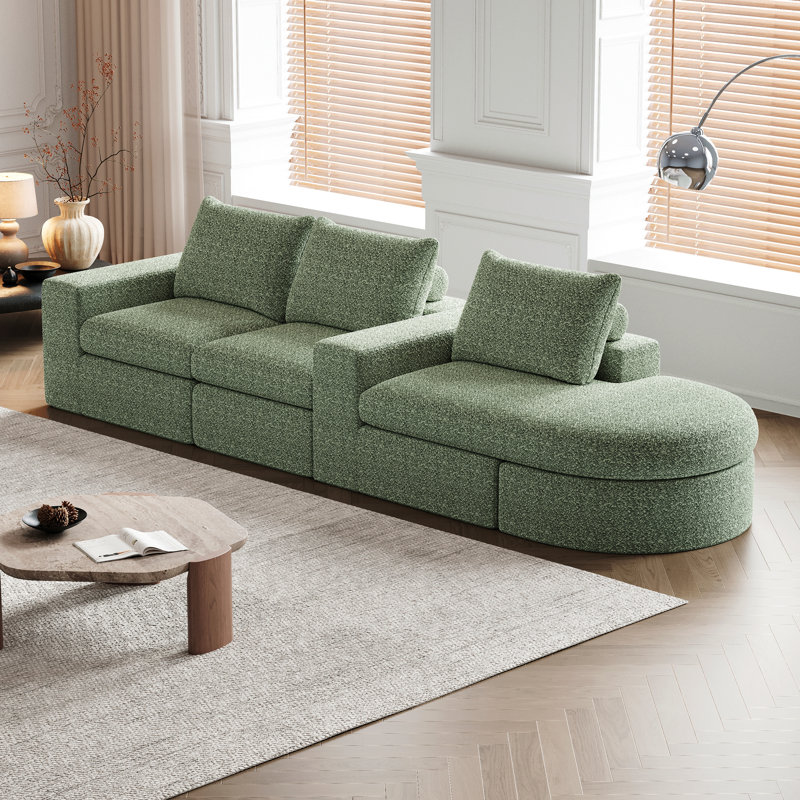 Canapé modulaire en chenille 2 pièces, Vert