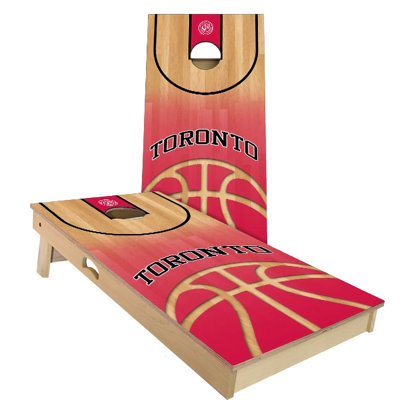 Toronto Basketball Cornhole Board Set | Includes (2) Boards, (8) Bags & Optional Accessories